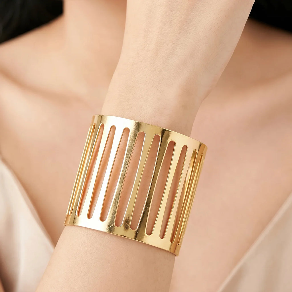 AYMI Bracelet Anti-Tarnish Cage Design Cuff (Adjustable Size)