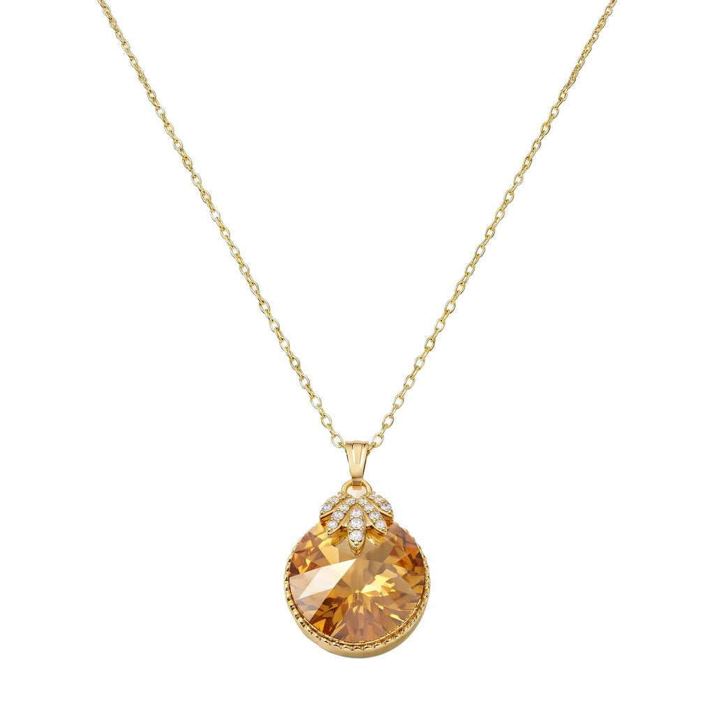AYMI Necklace Anti-Tarnish Round Champagne Pendant