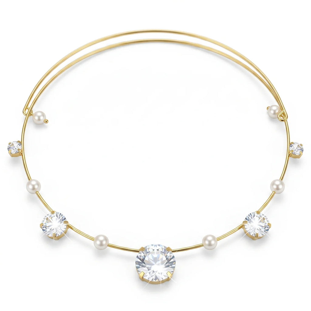 AYMI Necklace Anti-Tarnish Pearl Crystal Collar