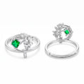 AYMI Ring Anti-Tarnish Leafy Emerald Bypass (Adjustable Size)