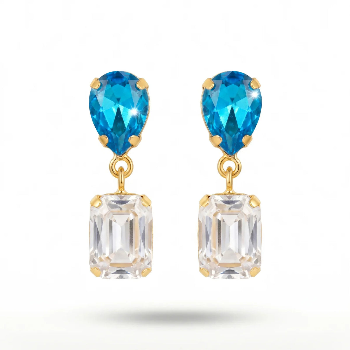 AYMI Earrings Anti-Tarnish
Aquamarine Crystal Dangles