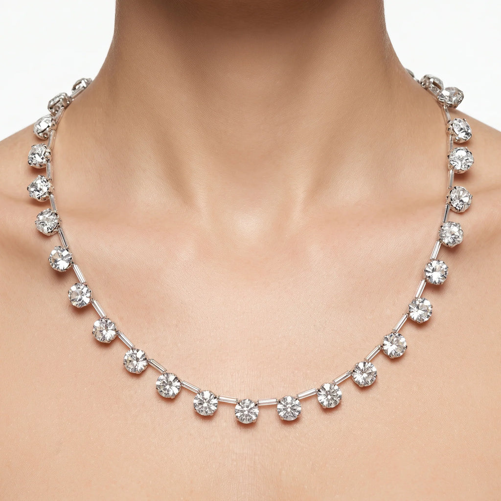 AYMI Necklace Anti-Tarnish Crystal Beaded Choker