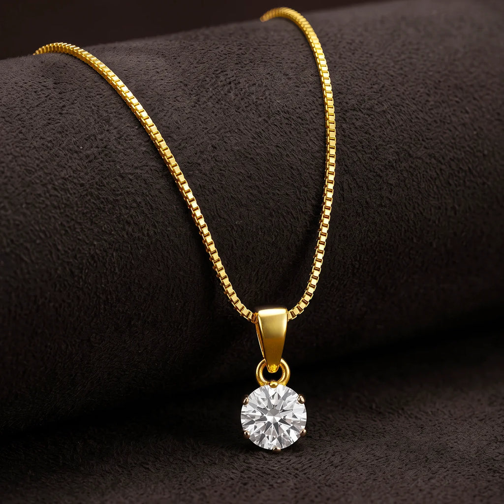 AYMI Necklace Anti-Tarnish Gold
Plated Chain With Solitaire