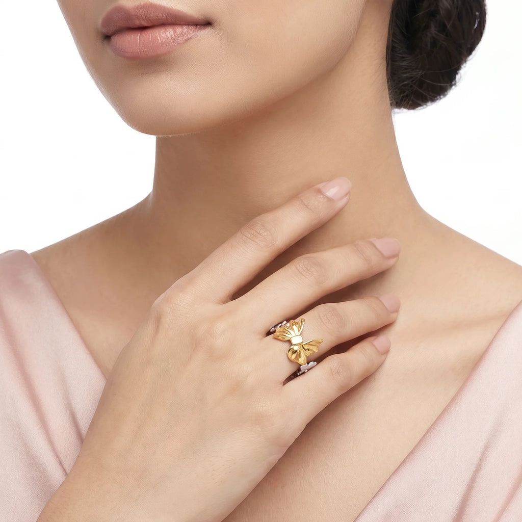 AYMI Ring Anti-Tarnish Ribbon Bow (Adjustable Size)