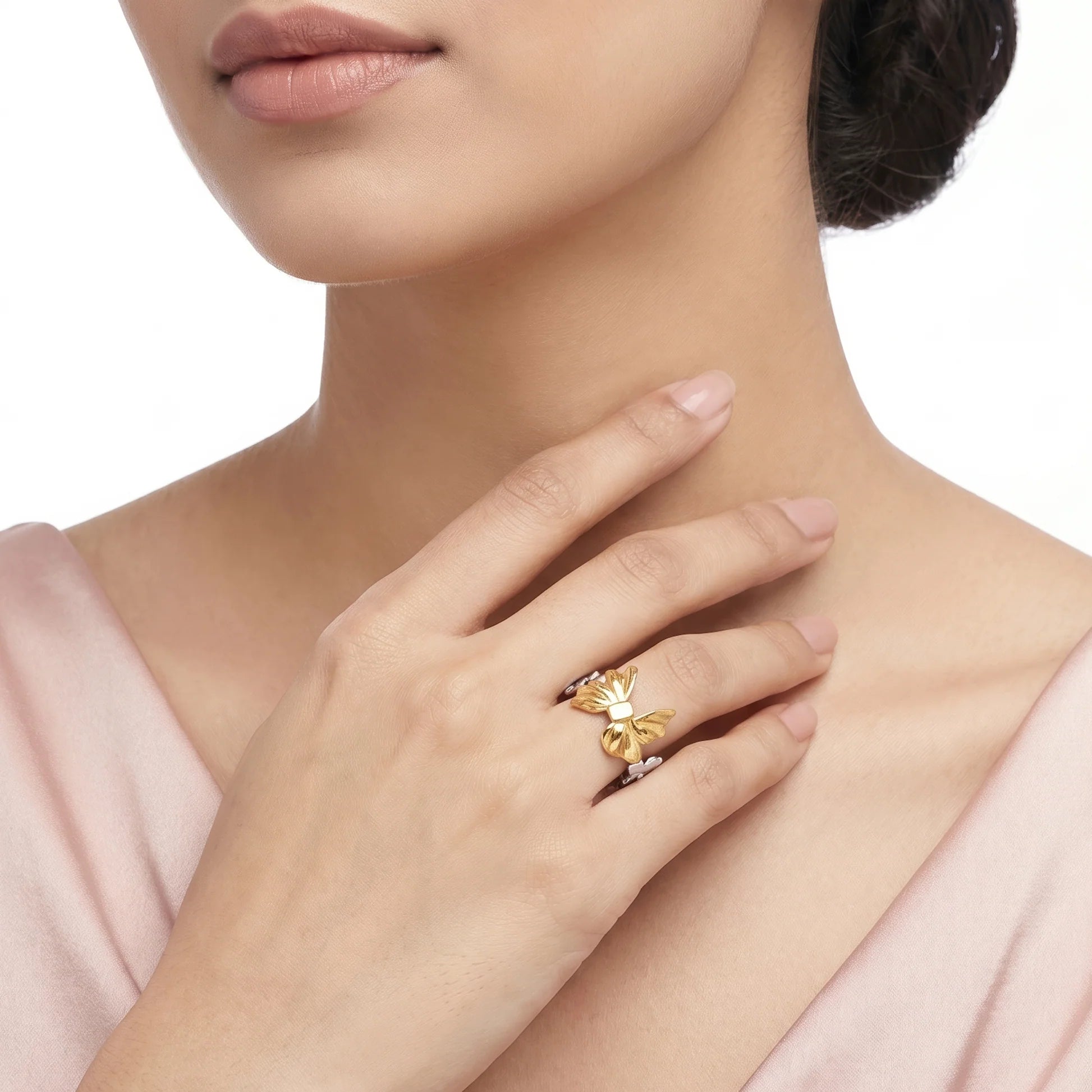 AYMI Ring Anti-Tarnish Ribbon Bow (Adjustable Size)