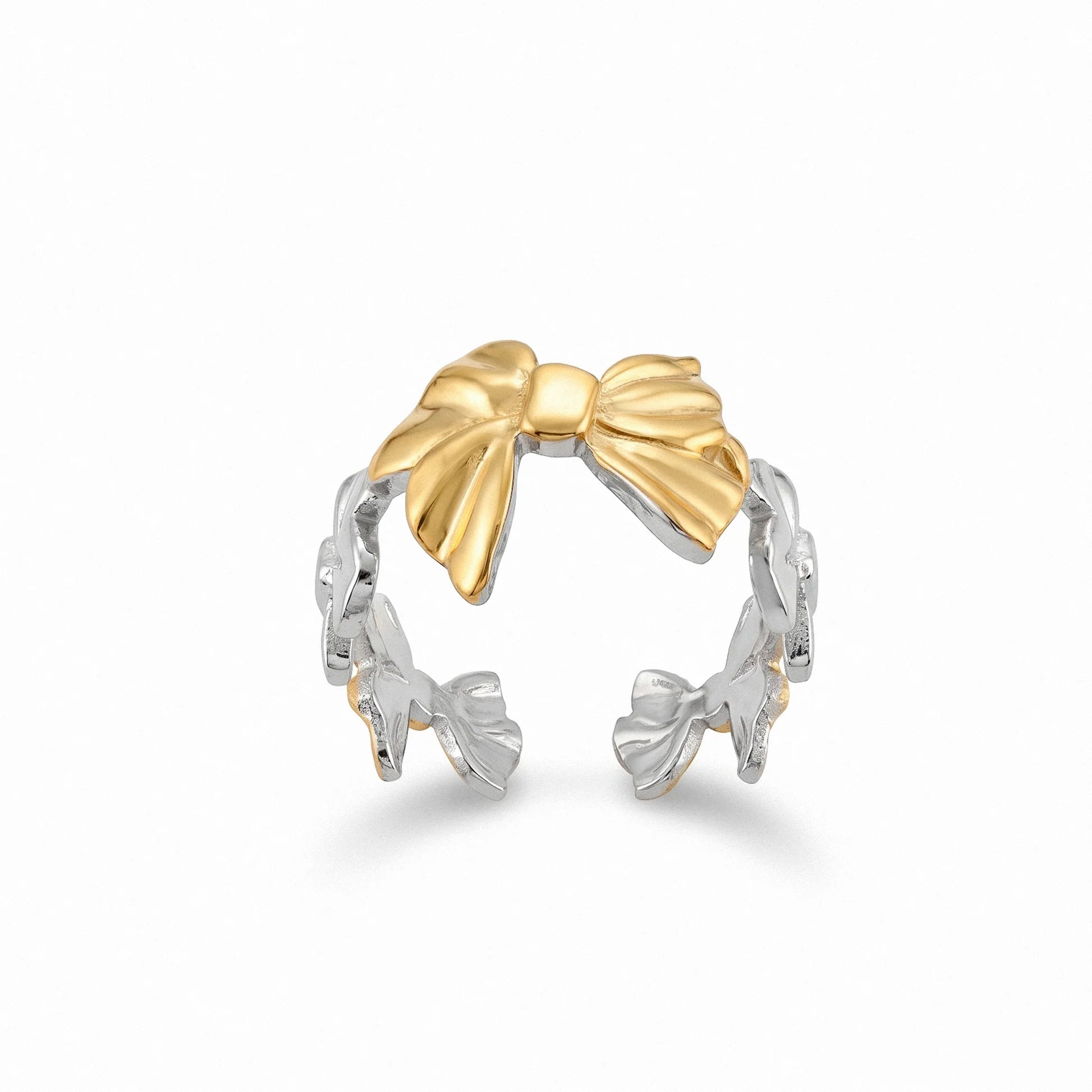 AYMI Ring Anti-Tarnish Ribbon Bow (Adjustable Size)
