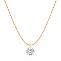 AYMI Necklace Anti-Tarnish Gold Plated Snake Chain Solitaire Pendant