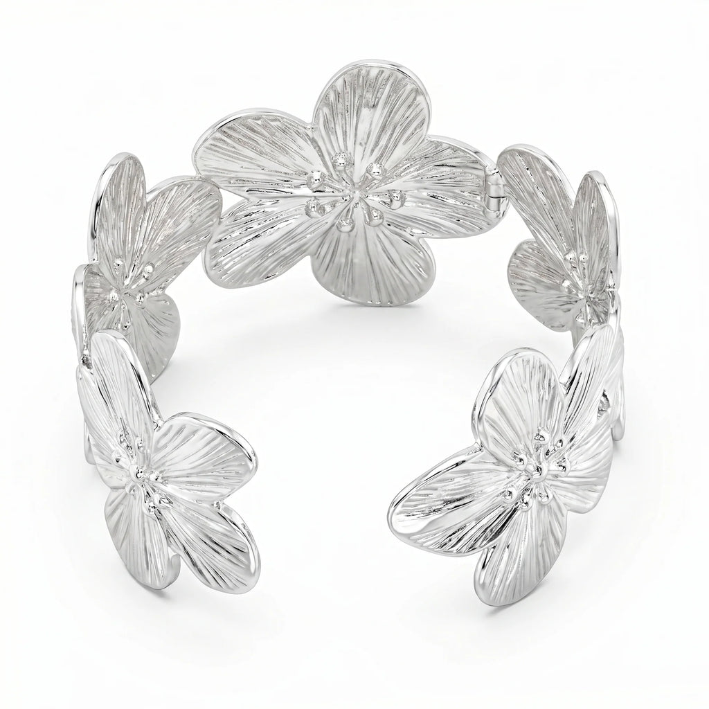AYMI Bracelet Anti-Tarnish Silver Lily Flower (Adjustable Size)