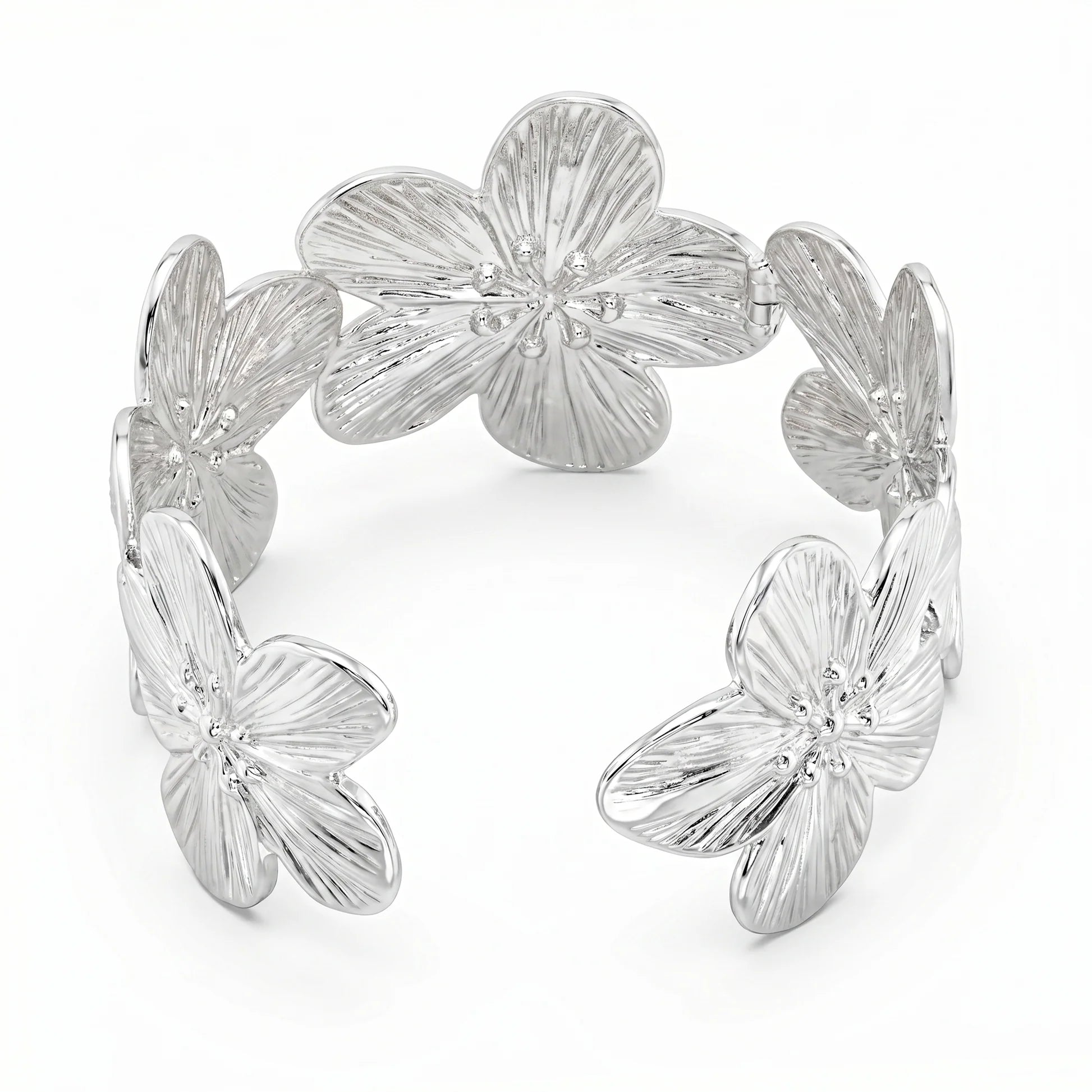 AYMI Bracelet Anti-Tarnish Silver Lily Flower (Adjustable Size)