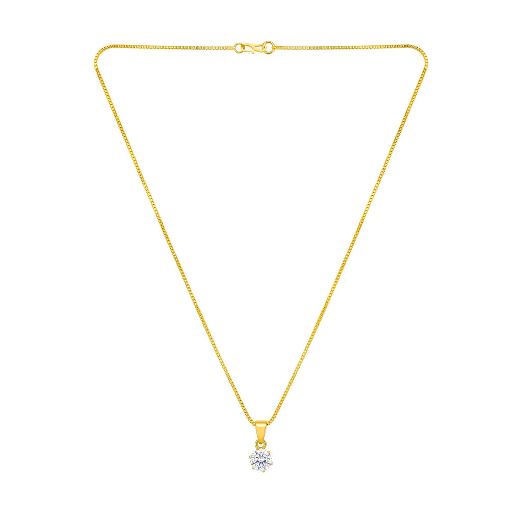 AYMI Necklace Anti-Tarnish Gold
Plated Chain With Solitaire