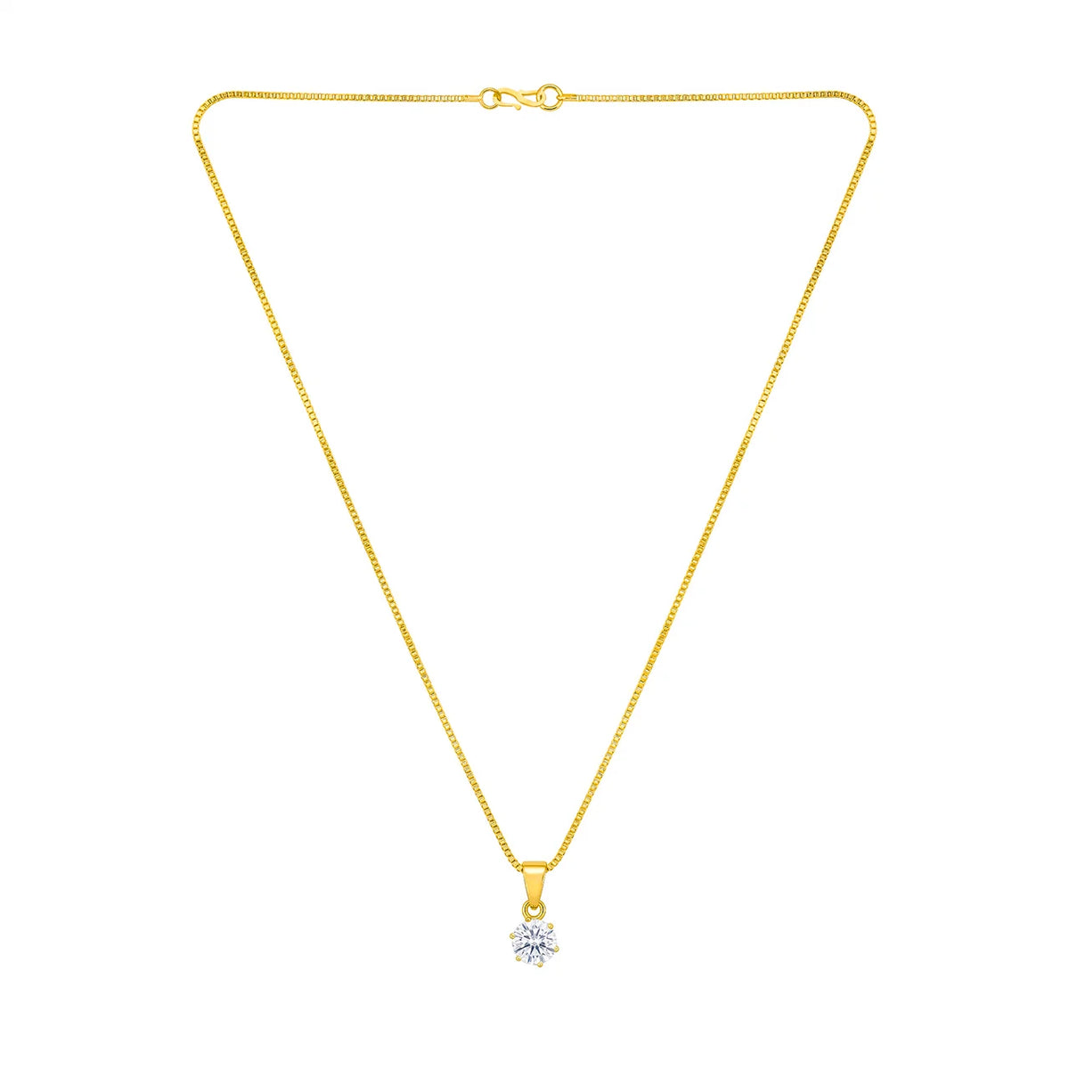 AYMI Necklace Anti-Tarnish Gold
Plated Chain With Solitaire