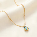 AYMI Necklace Anti-Tarnish Blue
Teardrop Crystal Pendant Beaded
Spacer Chain