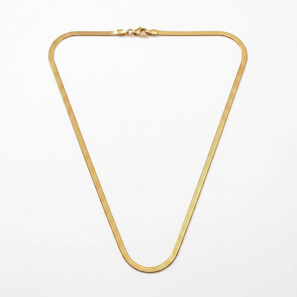 AYMI Necklace Anti-Tarnish Flat Snake Chain