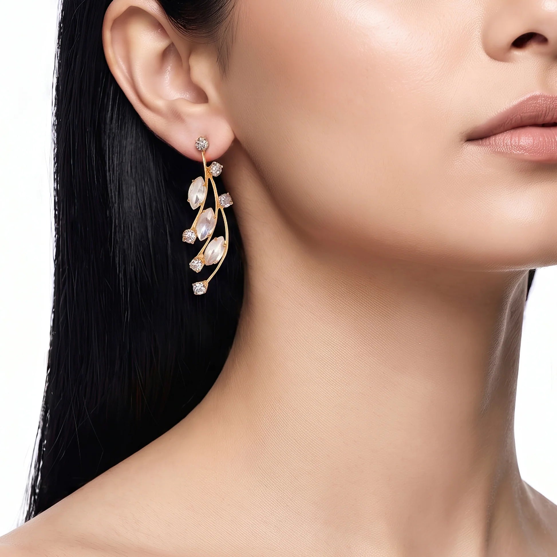AYMI Earrings Anti-Tarnish Cascading Crystal Dangles