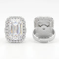 AYMI Ring Anti-Tarnish Emerald Cut Crystal Halo (Adjustable Size)