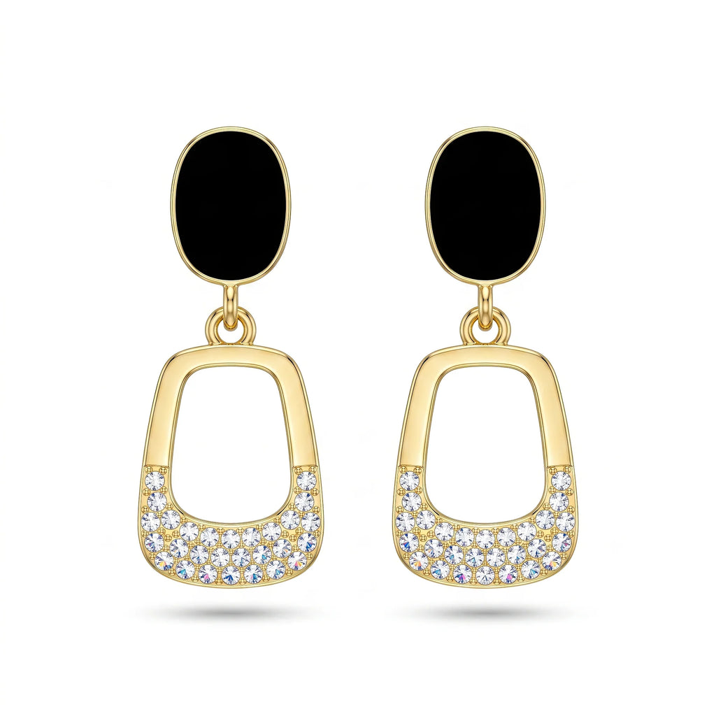 AYMI Earrings Anti-Tarnish Black Geometric Dangles