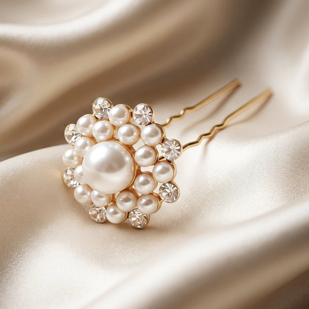 AYMI Bun Pin Anti-Tarnish Pearl
Crystal Cluster