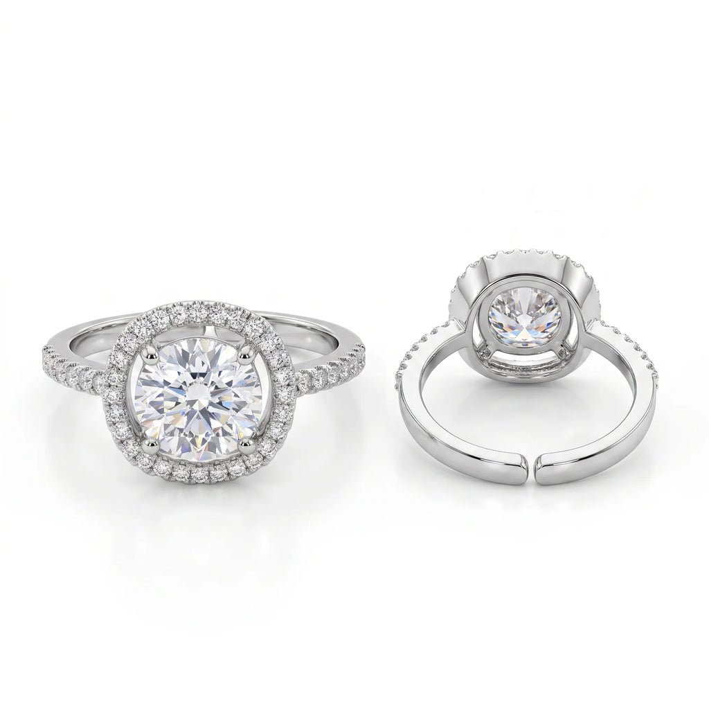 AYMI Ring Anti-Tarnish Square Halo Crystal (Adjustable Size)