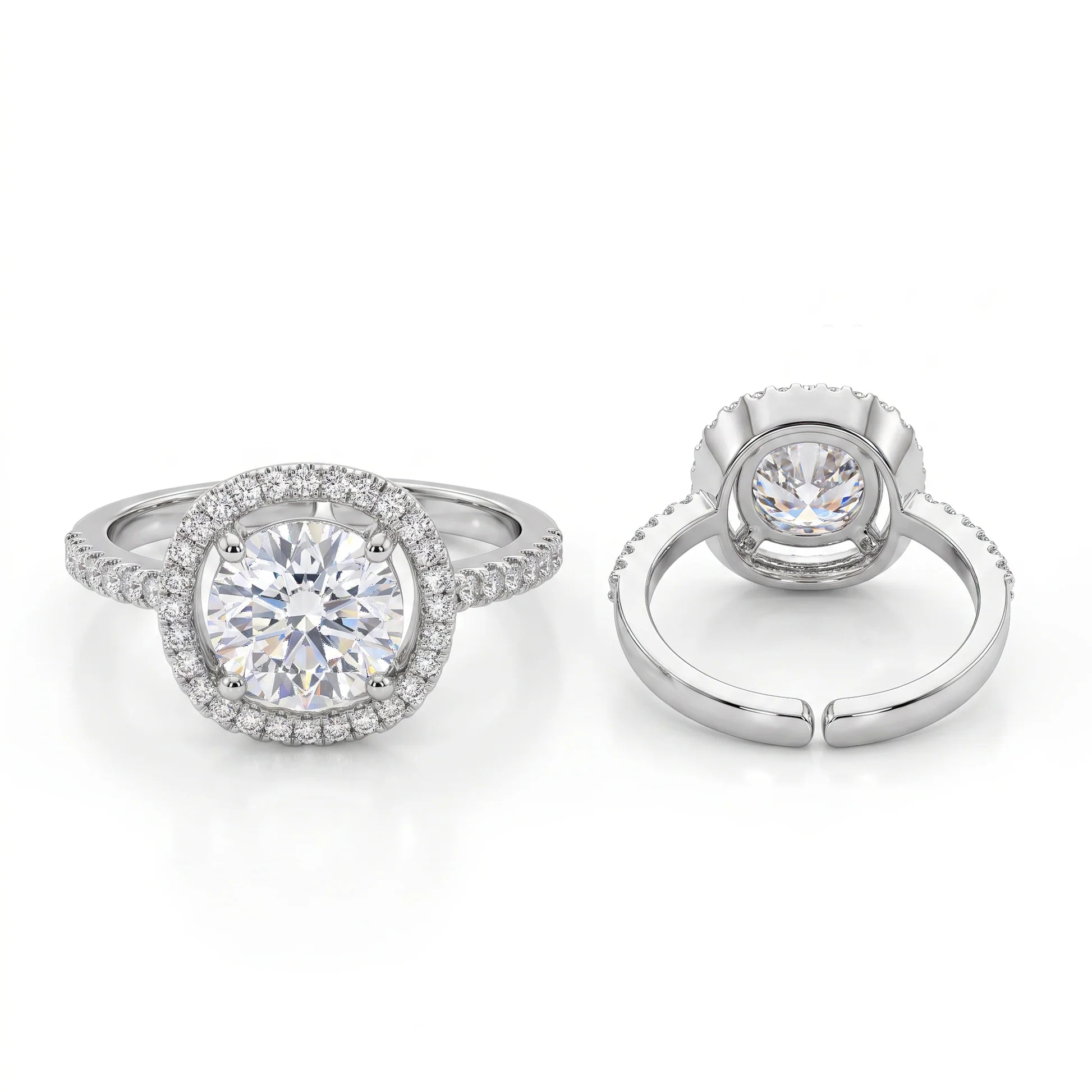 AYMI Ring Anti-Tarnish Square Halo Crystal (Adjustable Size)