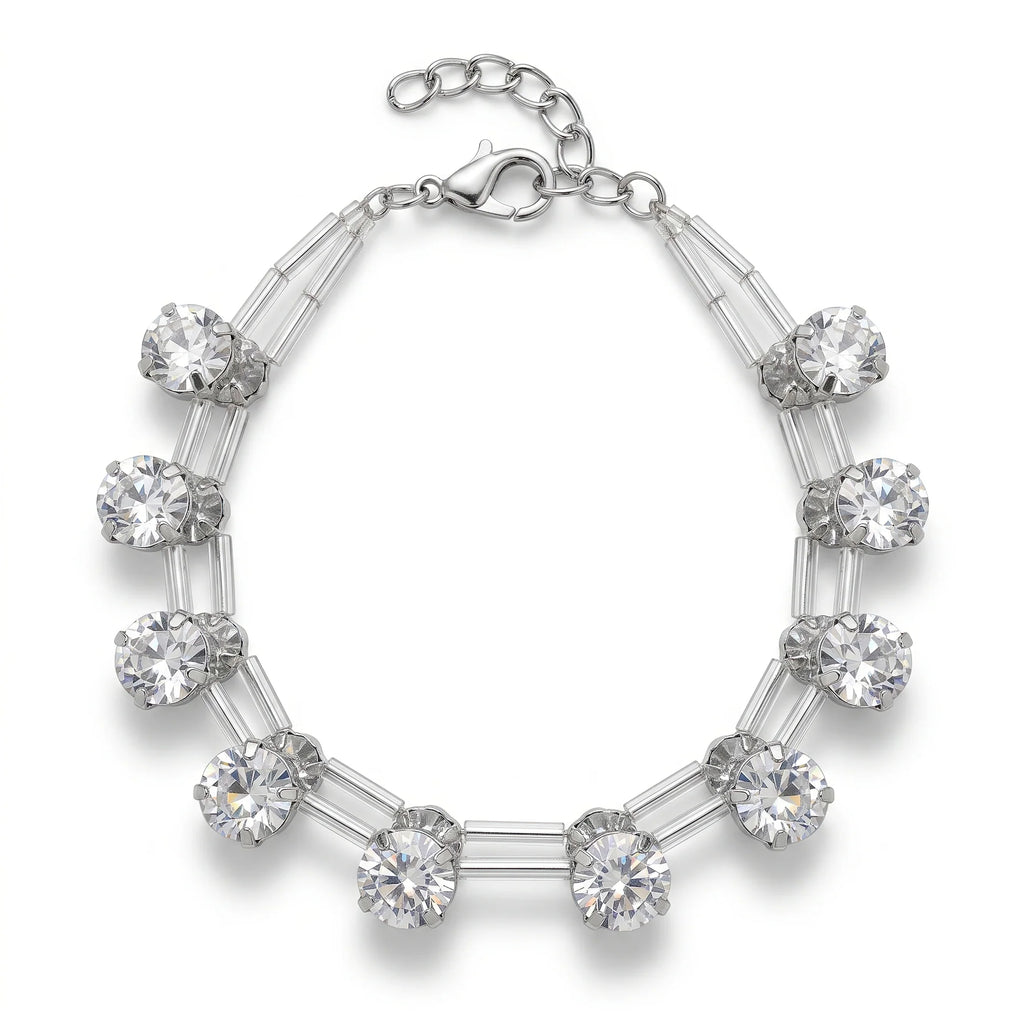 AYMI Bracelet Anti-Tarnish Crystal Beads (Adjustable Size)