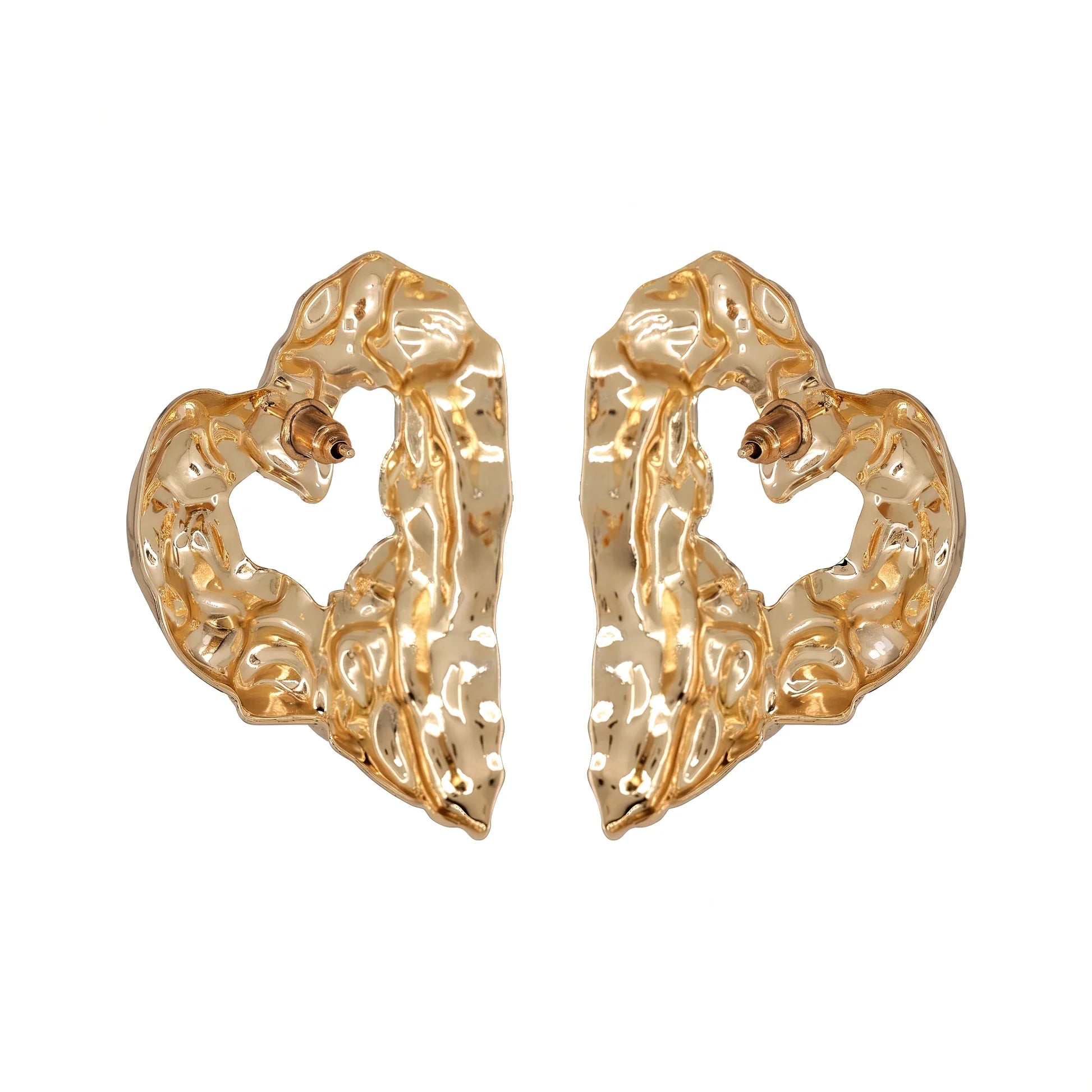 AYMI Earrings Anti-Tarnish Textured Heart Studs