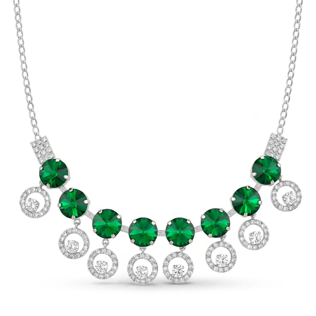 AYMI Necklace Anti-Tarnish Emerald Crystal Chain