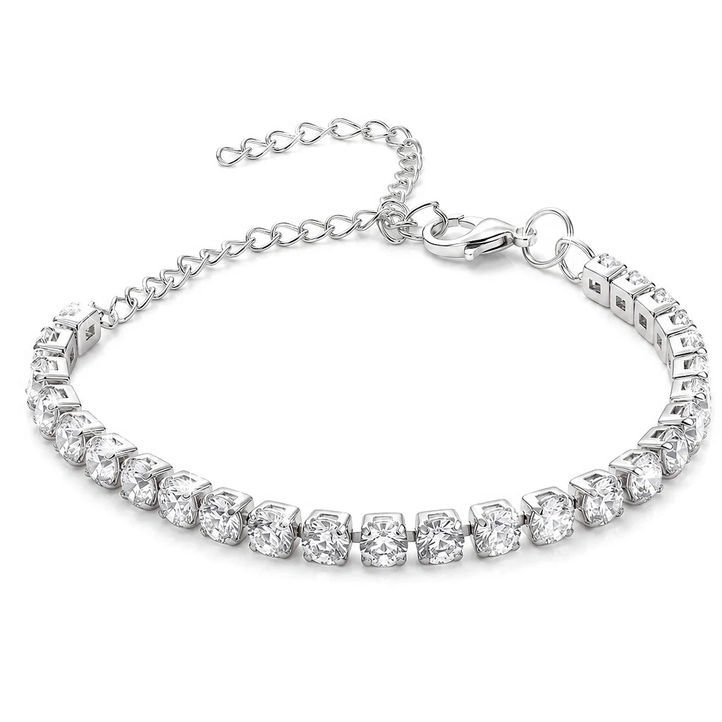 AYMI Bracelet Anti-Tarnish Silver
Plated Round Crystals
(Adjustable Size)