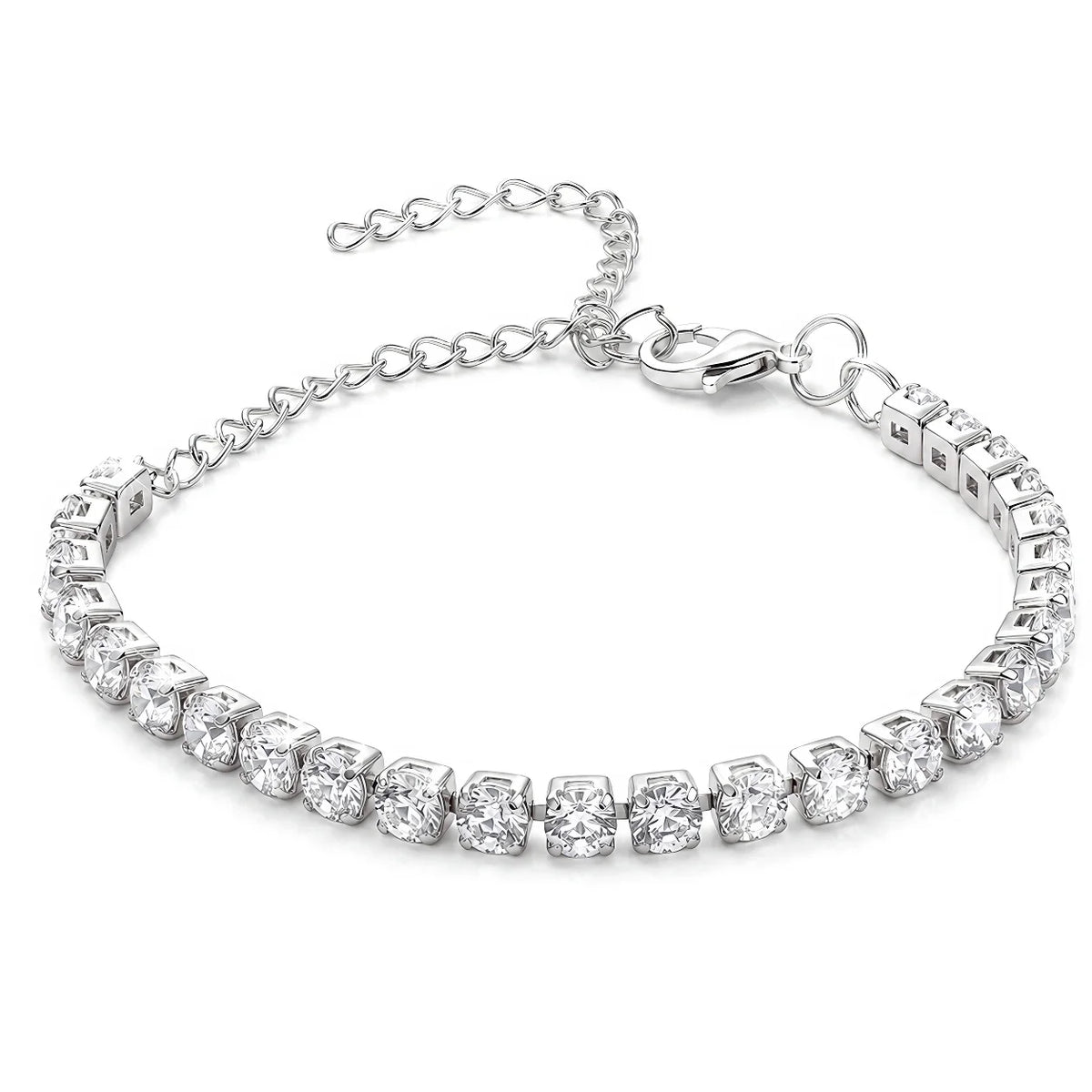AYMI Bracelet Anti-Tarnish Silver
Plated Round Crystals
(Adjustable Size)