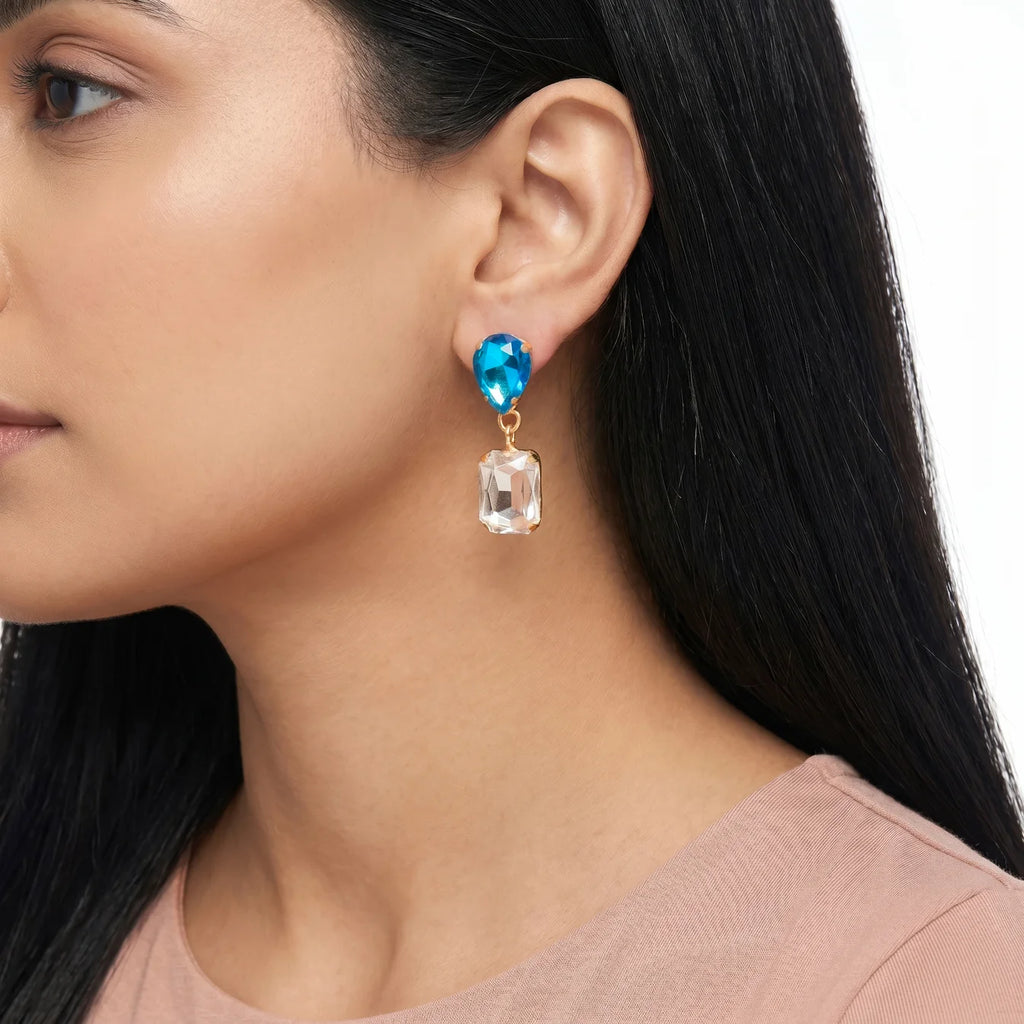 AYMI Earrings Anti-Tarnish
Aquamarine Crystal Dangles