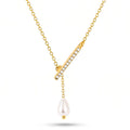 AYMI Necklace Anti-Tarnish Baroque Pearl Bar Chain