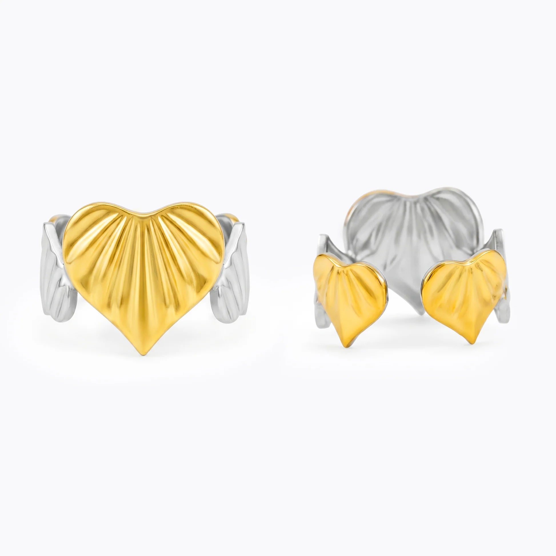 AYMI Ring Anti-Tarnish Textured Heart (Adjustable Size)