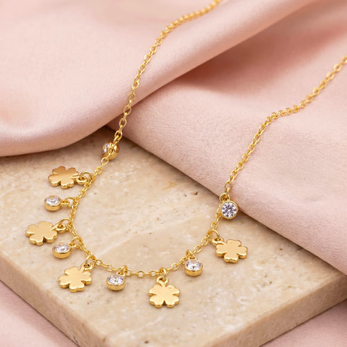 AYMI Anti-Tarnish Gold Plated Charms Necklace Minimalist Design