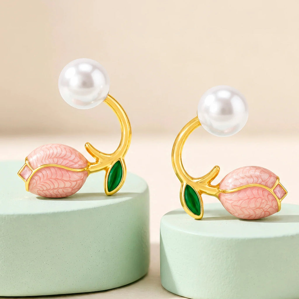 AYMI Earrings Anti-Tarnish Pink
Lotus Pearl Studs