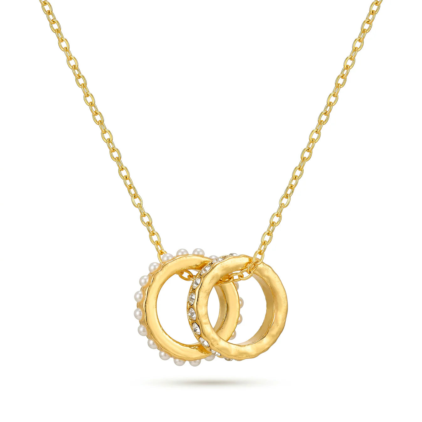 AYMI Necklace Anti-Tarnish Double Ring Pearl Chain