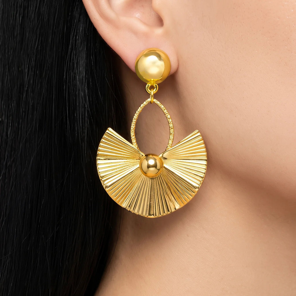 AYMI Earrings Anti-Tarnish Fan Drop Dangles