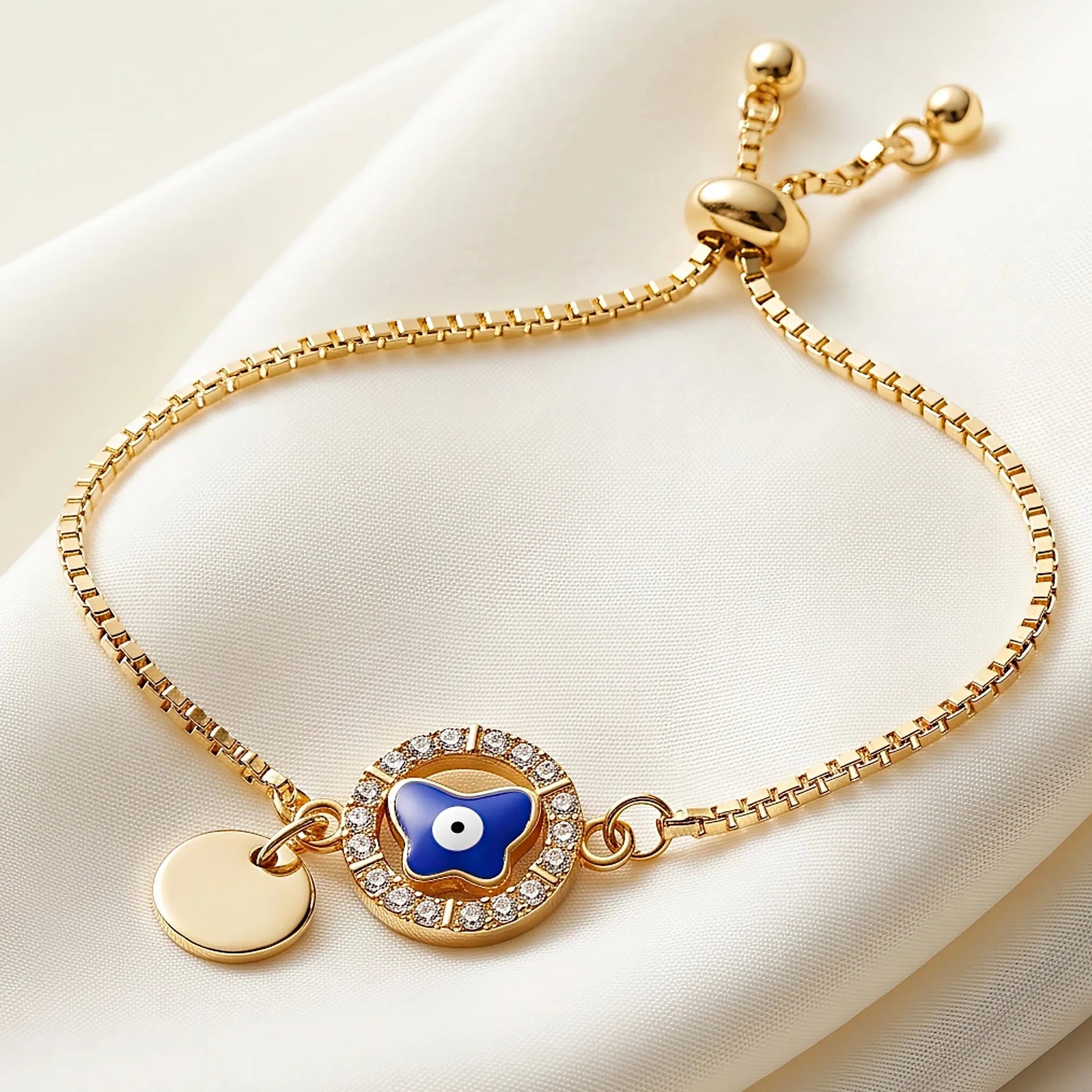 AYMI Bracelet Anti-Tarnish Evil Eye Butterfly (Adjustable Size)