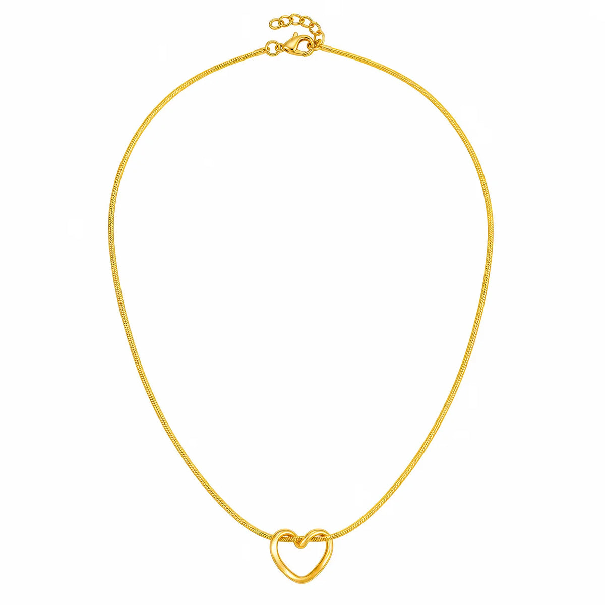 AYMI Necklace Anti-Tarnish Open
Heart Snake Chain