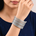 AYMI Bracelet Anti-Tarnish Silver Plated Openable Bangle (Adjustable Size)