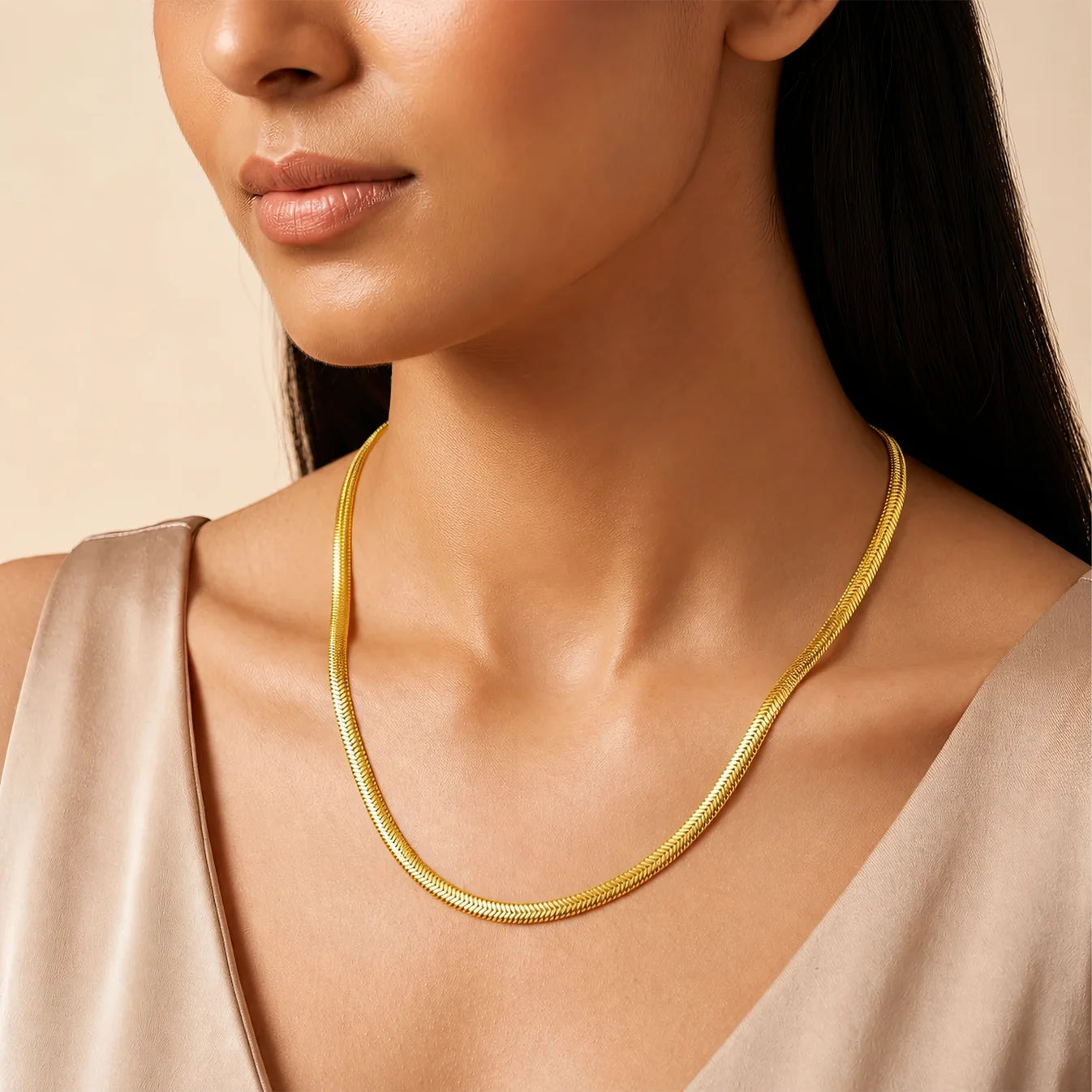 AYMI Necklace Anti-Tarnish Gold Plated Snake Chain