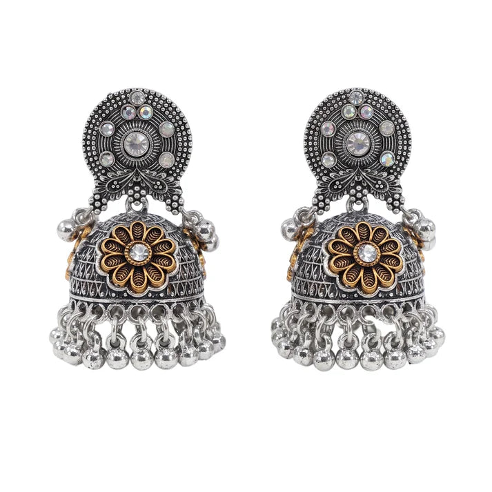 AYMI Oxidized Anti-Tarnish Jhumka Earrings