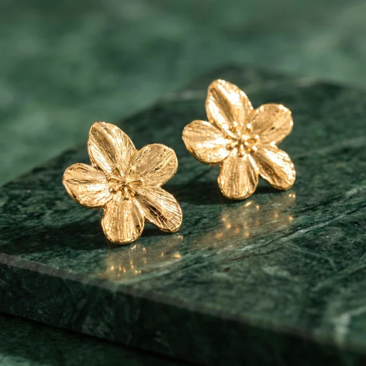 AYMI Exotic Flower Anti-Tarnish Stud Earrings