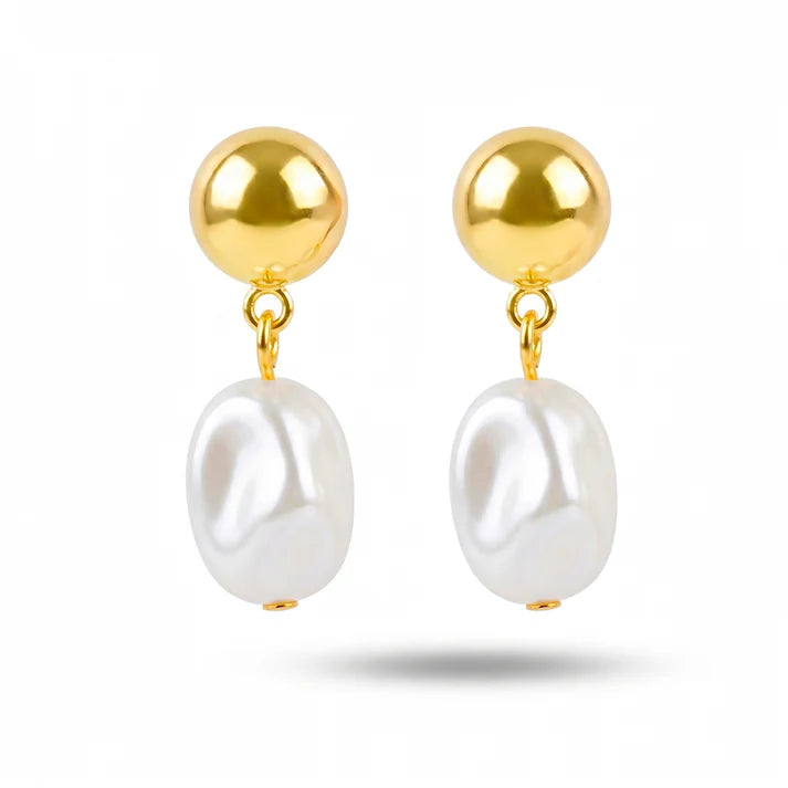 AYMI Pearl Drop Anti-Tarnish Charm Earrings