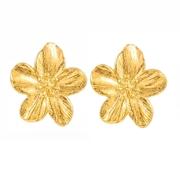 AYMI Exotic Flower Anti-Tarnish Stud Earrings