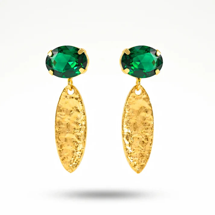 AYMI Emerald Crystal Anti-Tarnish Marquise Dangles.