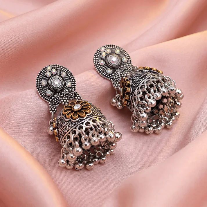 AYMI Oxidized Anti-Tarnish Jhumka Earrings