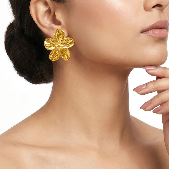 AYMI Exotic Flower Anti-Tarnish Stud Earrings