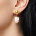 AYMI Pearl Drop Anti-Tarnish Charm Earrings